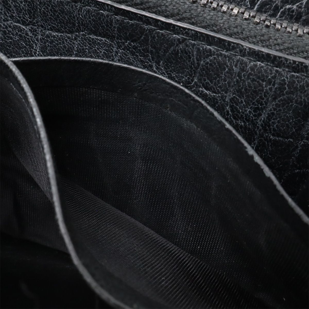 Saint Laurent Paris YSL Yves Zip Around Wallet Croco Like Leather Black — view 9