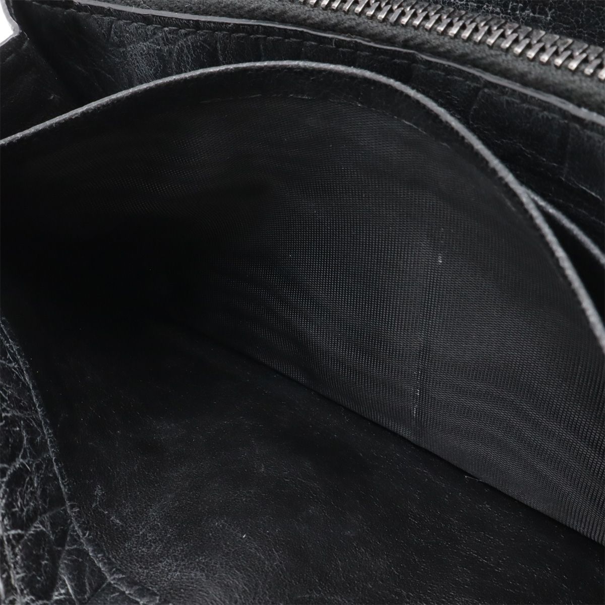 Saint Laurent Paris YSL Yves Zip Around Wallet Croco Like Leather Black — view 7
