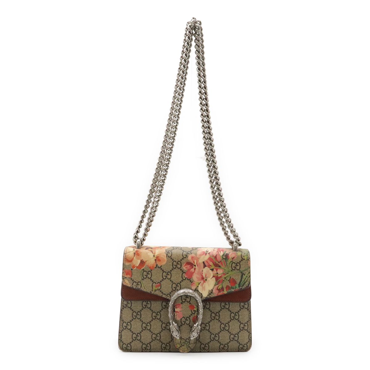 Gucci Dionysus GG Blue Mus Mini Bag Chain Tiger Head Beige Pink Multi