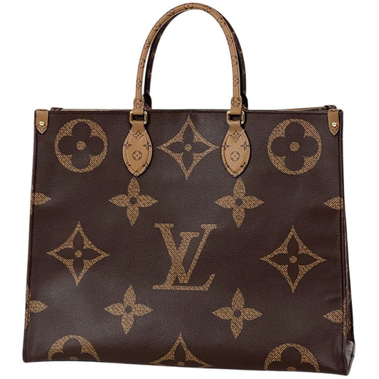 Louis Vuitton On The Go GM 2-Way Shoulder Bag Monogram Giant Tote Reverse Brown