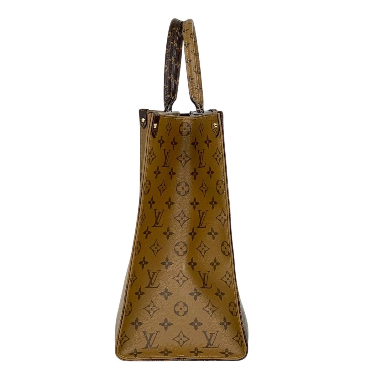 Louis Vuitton On The Go GM 2-Way Shoulder Bag Monogram Giant Tote Reverse Brown — view 4