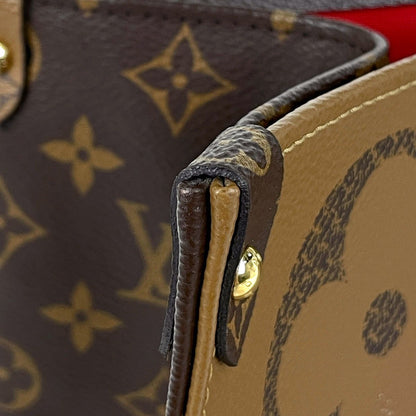 Louis Vuitton On The Go GM 2-Way Shoulder Bag Monogram Giant Tote Reverse Brown — view 7