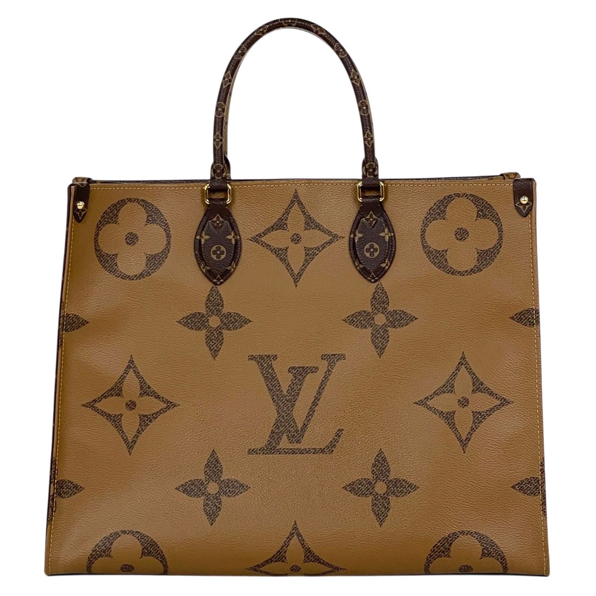 Louis Vuitton On The Go GM 2-Way Shoulder Bag Monogram Giant Tote Reverse Brown — view 3