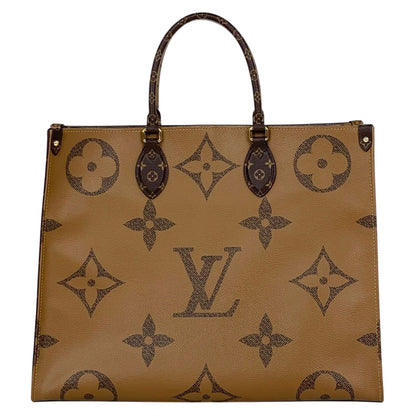 Louis Vuitton On The Go GM 2-Way Shoulder Bag Monogram Giant Tote Reverse Brown — view 3