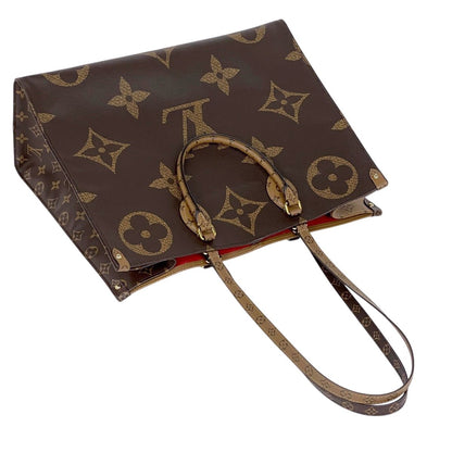 Louis Vuitton On The Go GM 2-Way Shoulder Bag Monogram Giant Tote Reverse Brown — view 9