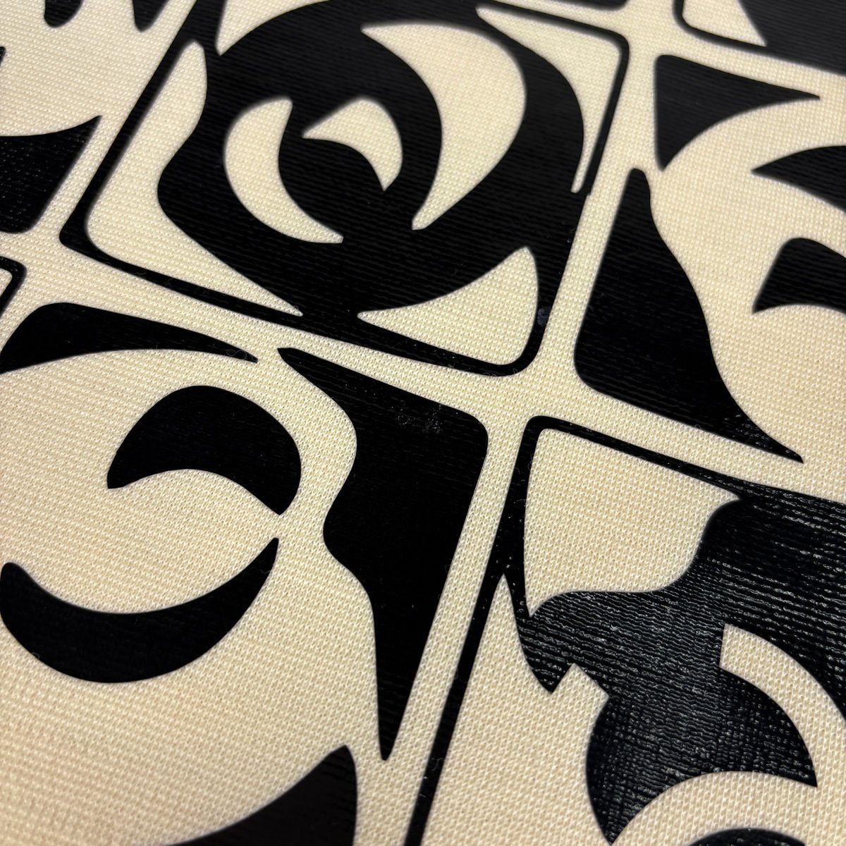 Chanel CC Logo Button Dress Flower All Over Pattern Skirt Wool White Black — view 6