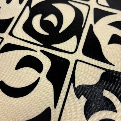 Chanel CC Logo Button Dress Flower All Over Pattern Skirt Wool White Black — view 6