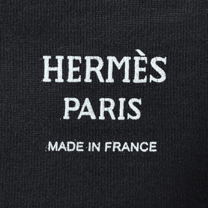 Hermes Embroidery Pocket Short Sleeve Dress Skirt Cotton Black — view 7