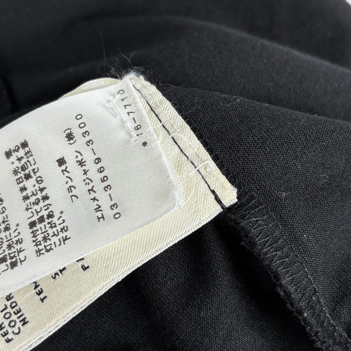 Hermes Embroidery Pocket Short Sleeve Dress Skirt Cotton Black — view 6