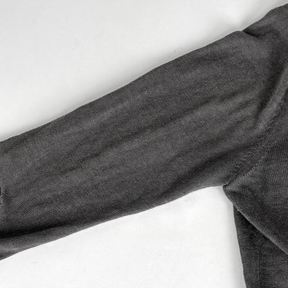 Chanel CC Logo Button Cardigan Knit Fringe Top Linen Silk Gray — view 7