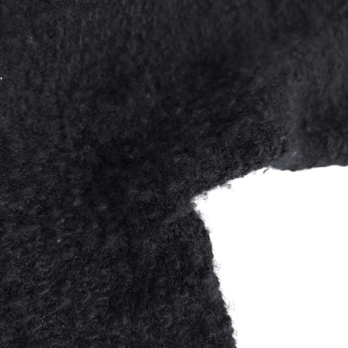 Chanel CC Logo Button Knit Dress Long Sleeve Flower Skirt Cashmere Wool Black — view 8