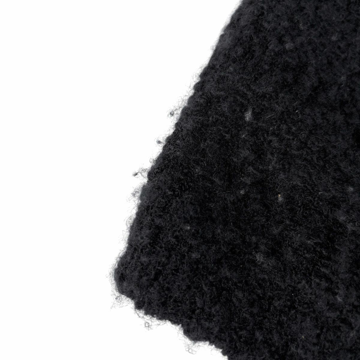 Chanel CC Logo Button Knit Dress Long Sleeve Flower Skirt Cashmere Wool Black — view 4