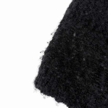 Chanel CC Logo Button Knit Dress Long Sleeve Flower Skirt Cashmere Wool Black — view 4