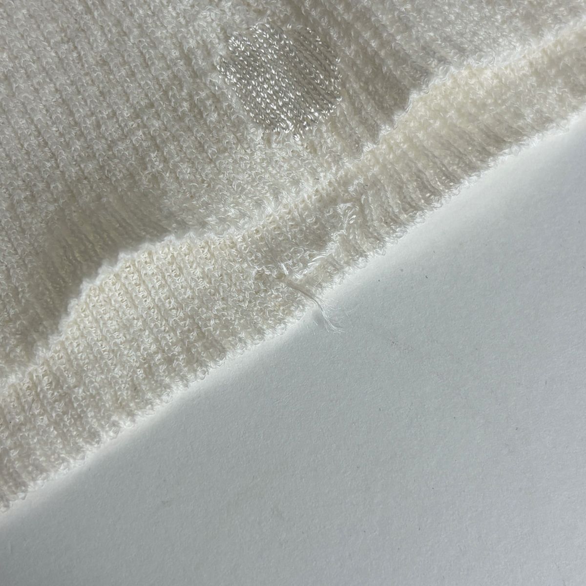 Chanel CC Logo Knit Short Sleeve Top White Sweater — view 3