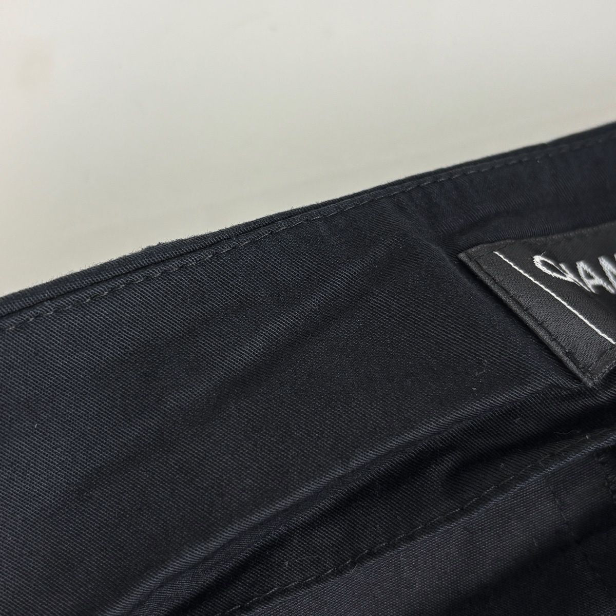 Chanel Logo Button Skirt Trapezoid Box Cotton Black — view 6