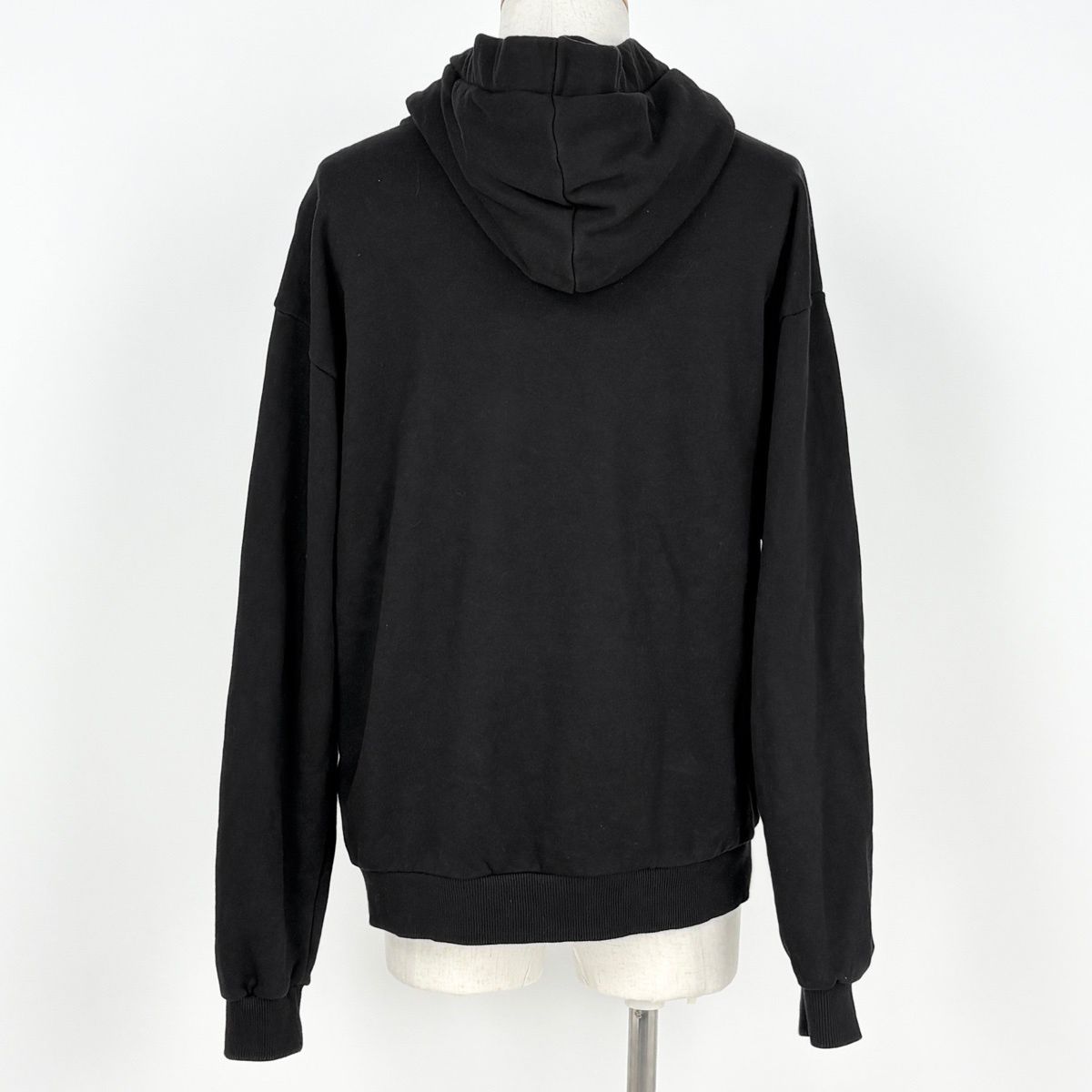 Celine Logo Pullover Cotton Fleece Hoodie Black — view 3