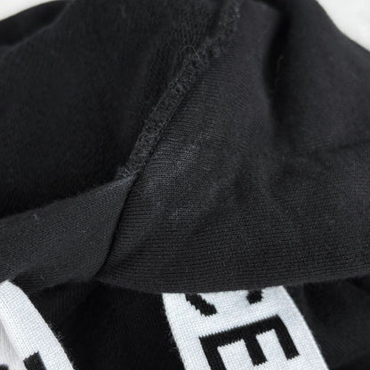 Celine Logo Pullover Cotton Fleece Hoodie Black — view 6
