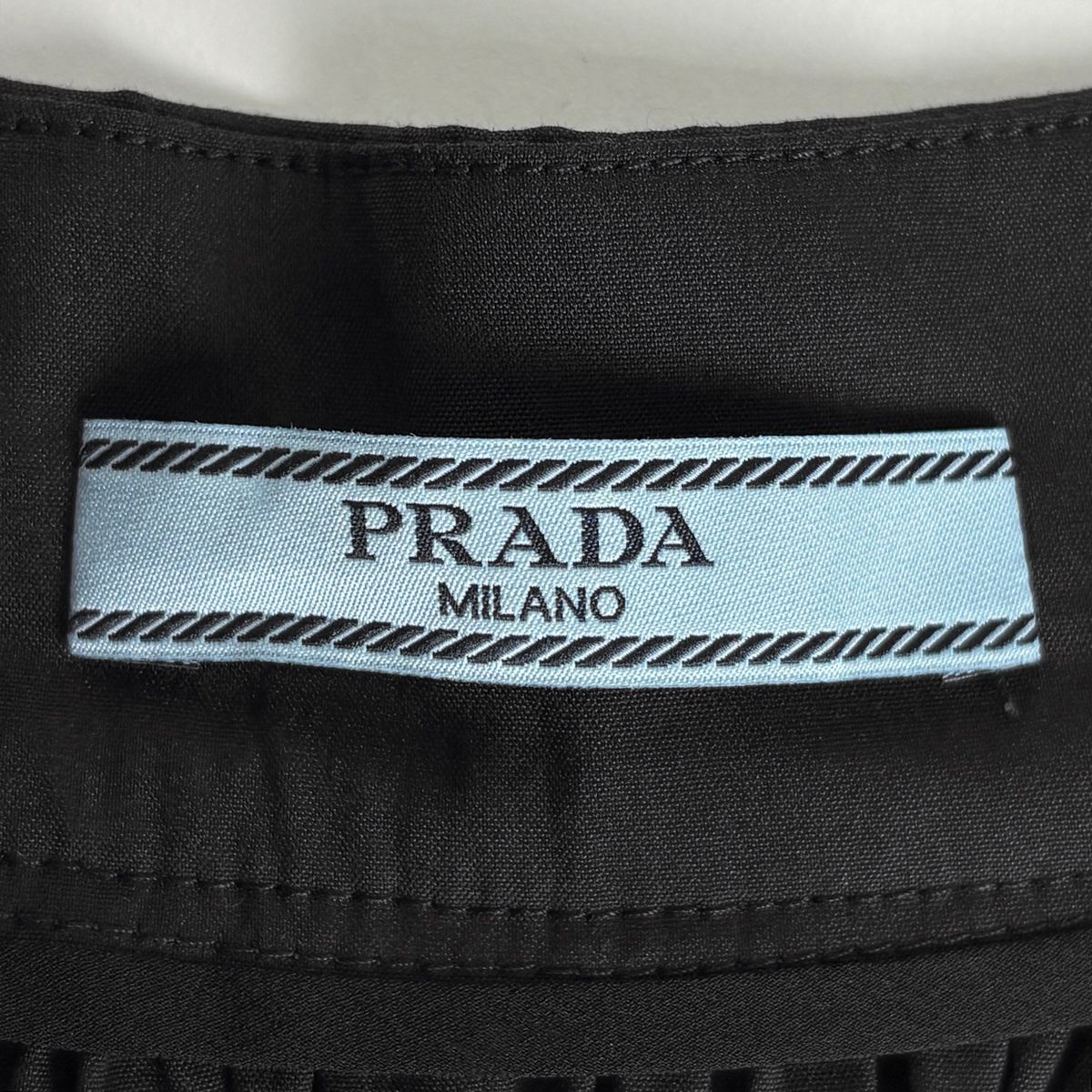 Prada Gathered Skirt Cotton Nylon Elastane Black — view 5