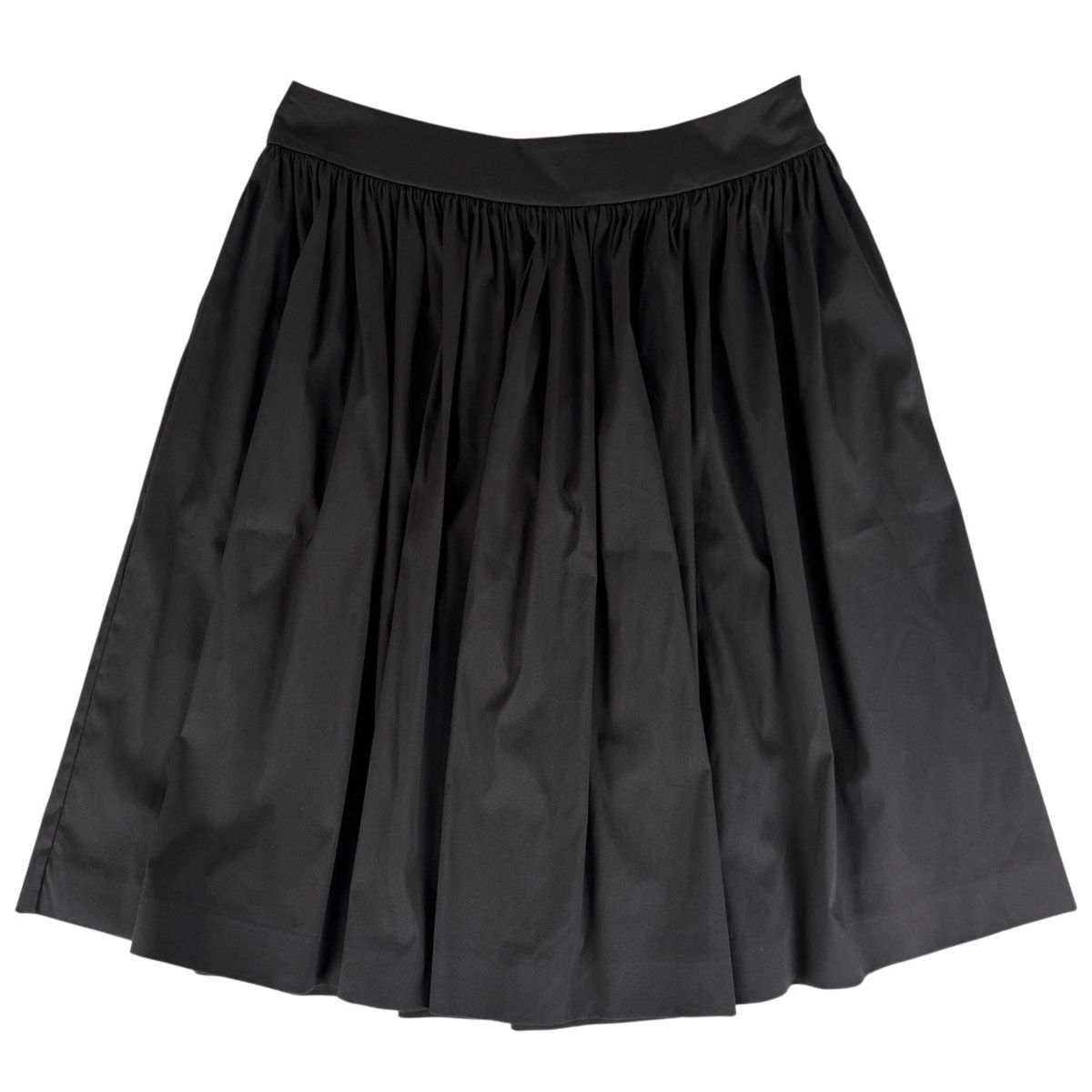 Prada Gathered Skirt Cotton Nylon Elastane Black