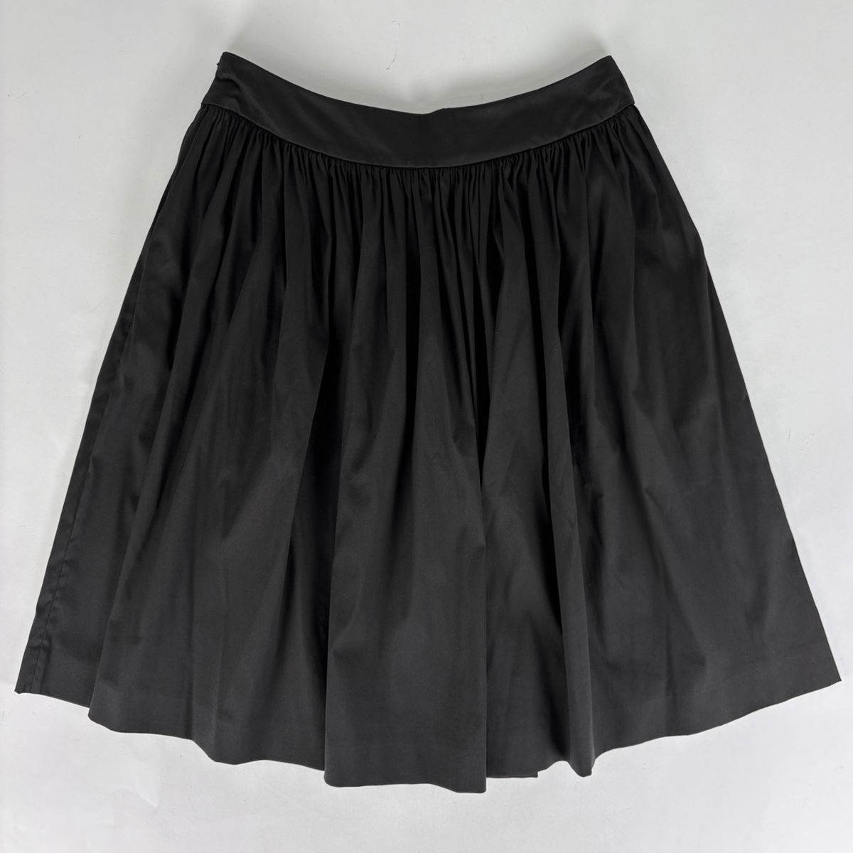 Prada Gathered Skirt Cotton Nylon Elastane Black — view 2