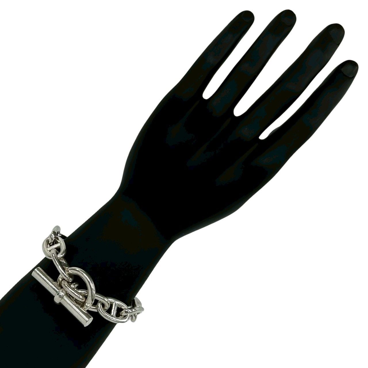Hermes Chaine D'ancre TGM 12 Links 925 Sterling Silver Chain Bracelet 0424 — view 2
