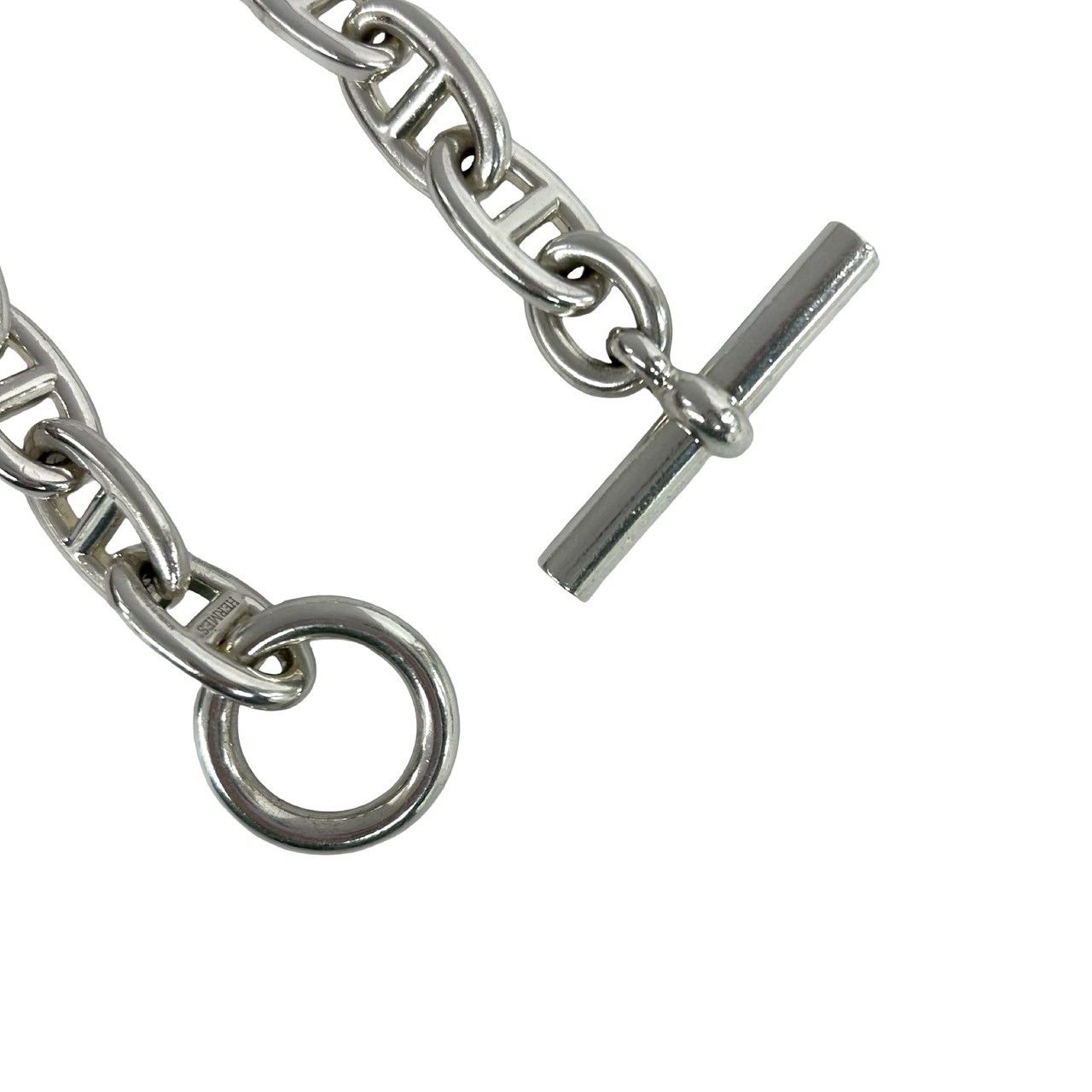 Hermes Chaine D'ancre TGM 12 Links 925 Sterling Silver Chain Bracelet 0424 — view 4