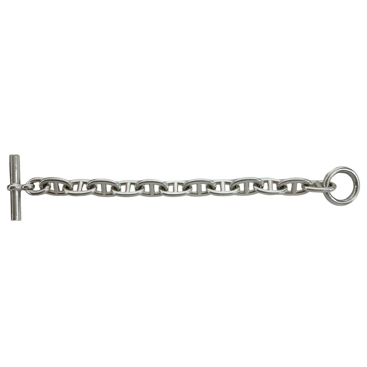 Hermes Chaine D'ancre TGM 12 Links 925 Sterling Silver Chain Bracelet 0424 — view 5