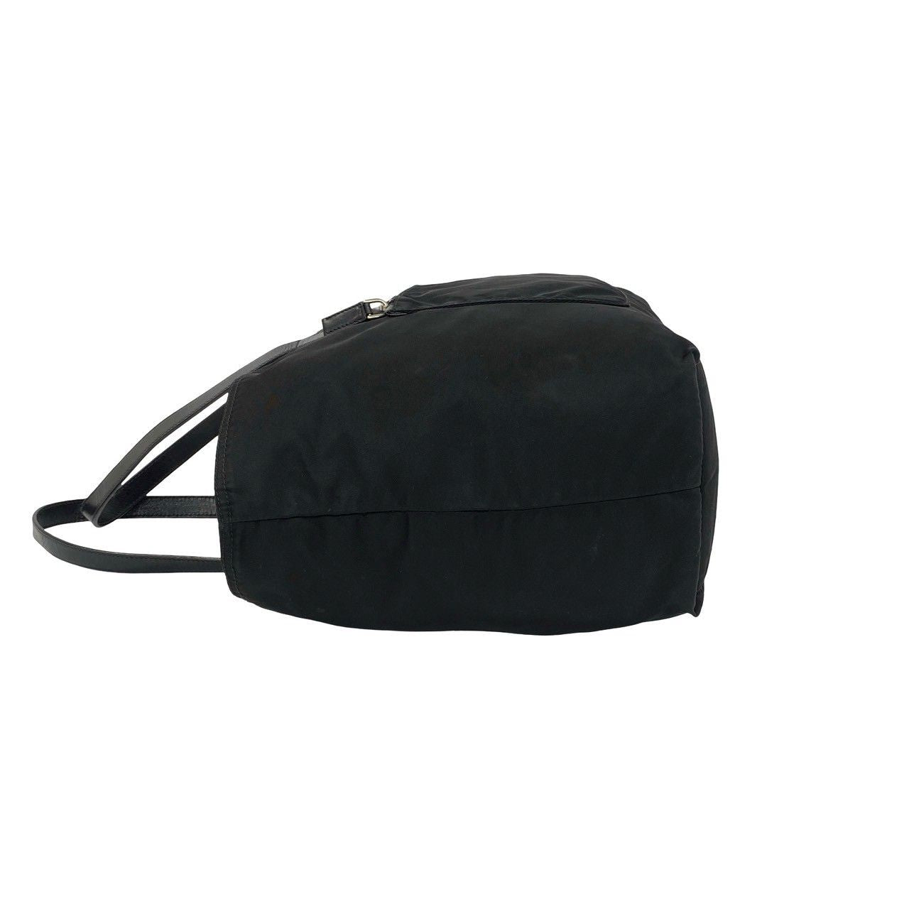 Prada Tessuto Nylon Leather Tote Shoulder Bag Black — view 5