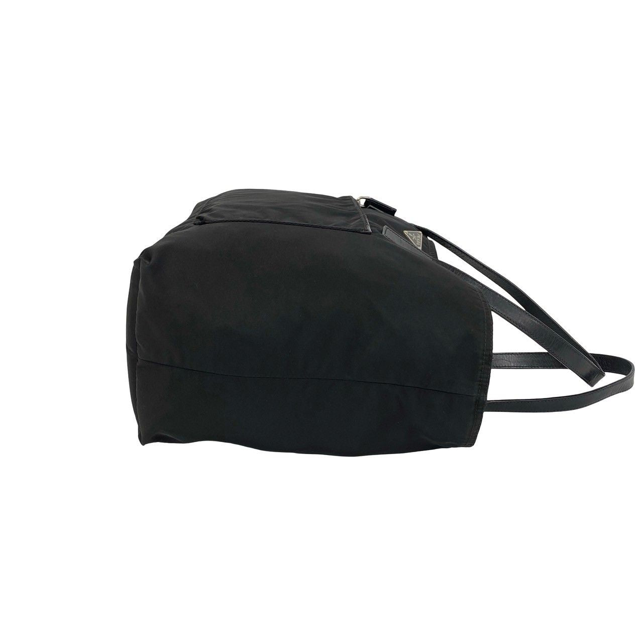 Prada Tessuto Nylon Leather Tote Shoulder Bag Black — view 6