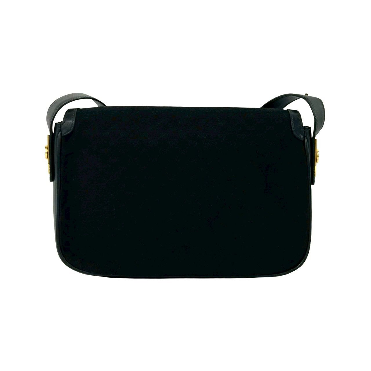 Gucci Vintage Micro GG Logo Canvas Leather Shoulder Bag Black — view 3