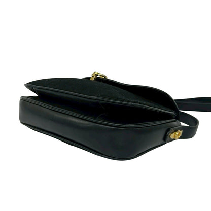 Gucci Vintage Micro GG Logo Canvas Leather Shoulder Bag Black — view 8