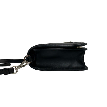 Prada Triangle Logo Nylon Leather 2-Way Chain Shoulder Bag Black — view 5