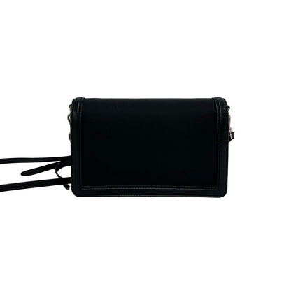 Prada Triangle Logo Nylon Leather 2-Way Chain Shoulder Bag Black — view 3