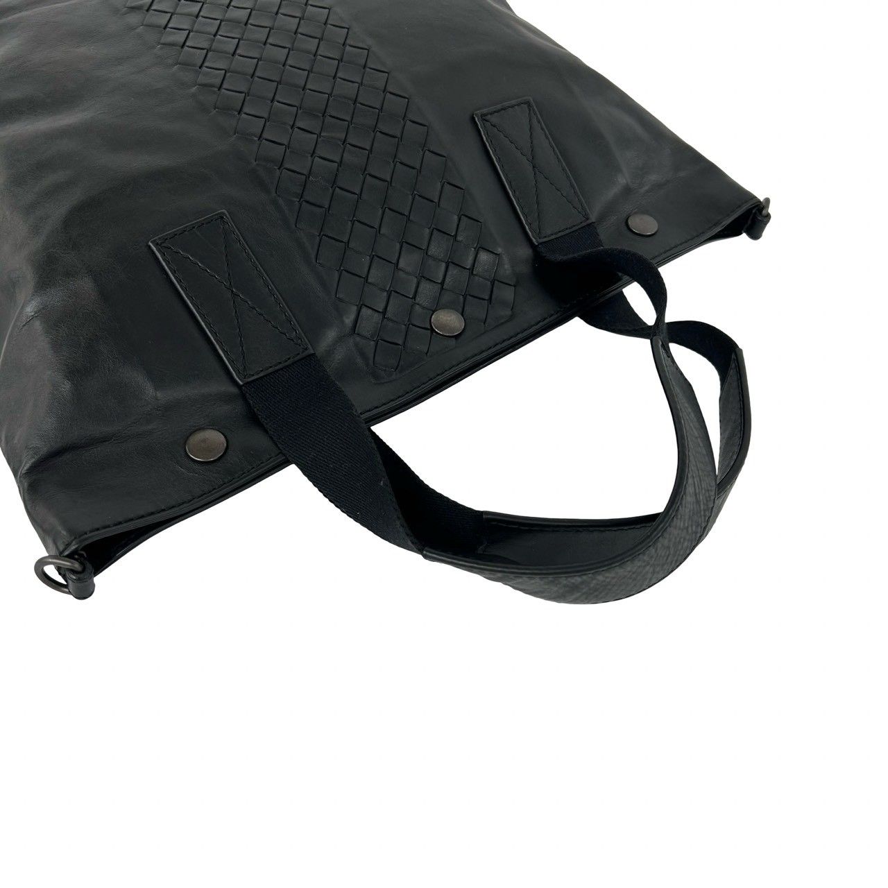 Bottega Veneta Intrecciato Leather Tote Business Black — view 4