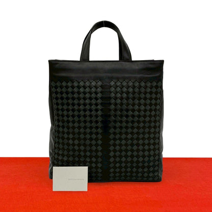 Bottega Veneta Intrecciato Leather Tote Business Black