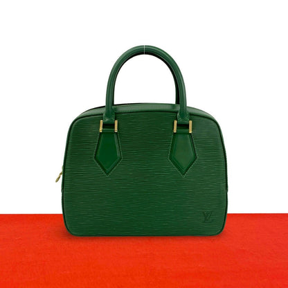 Louis Vuitton Vintage Sa Blanc Epi Leather Mini Boston Bag Borneo Green