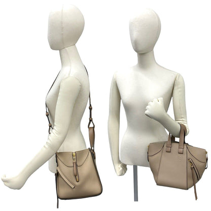 Loewe Hammock Compact Anagram Logo Leather 2-Way Shoulder Bag Beige — view 2