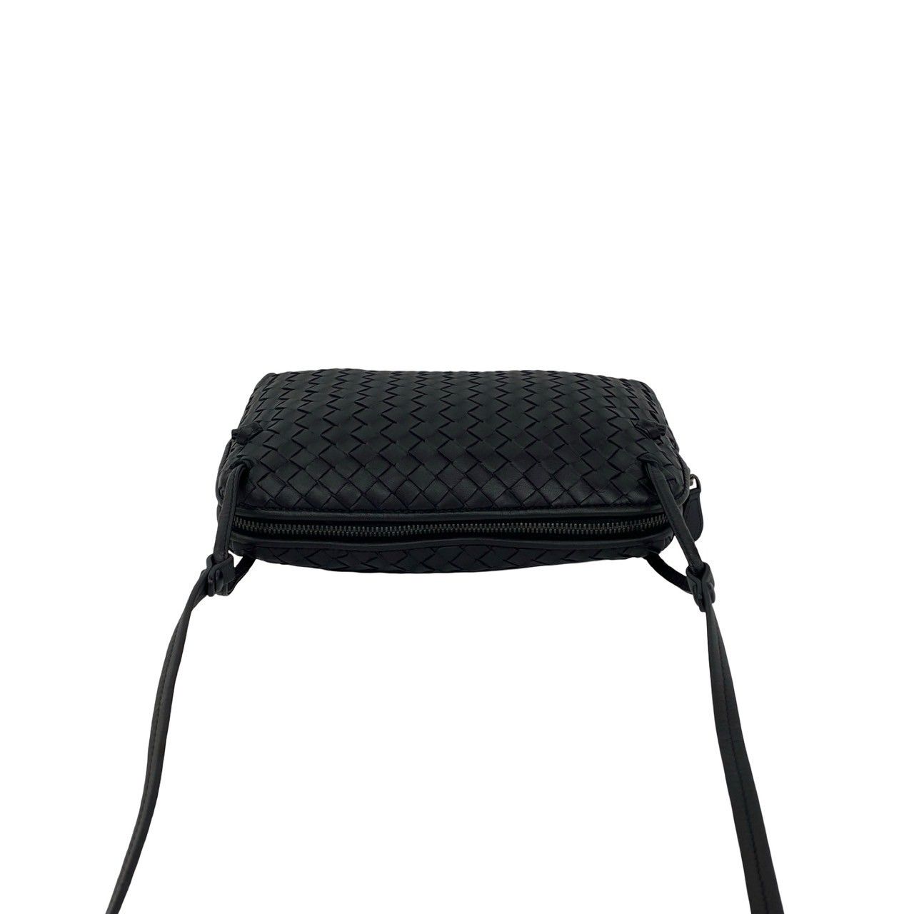 Bottega Veneta Intrecciato Leather Shoulder Bag Pochette Crossbody Dark Navy — view 4