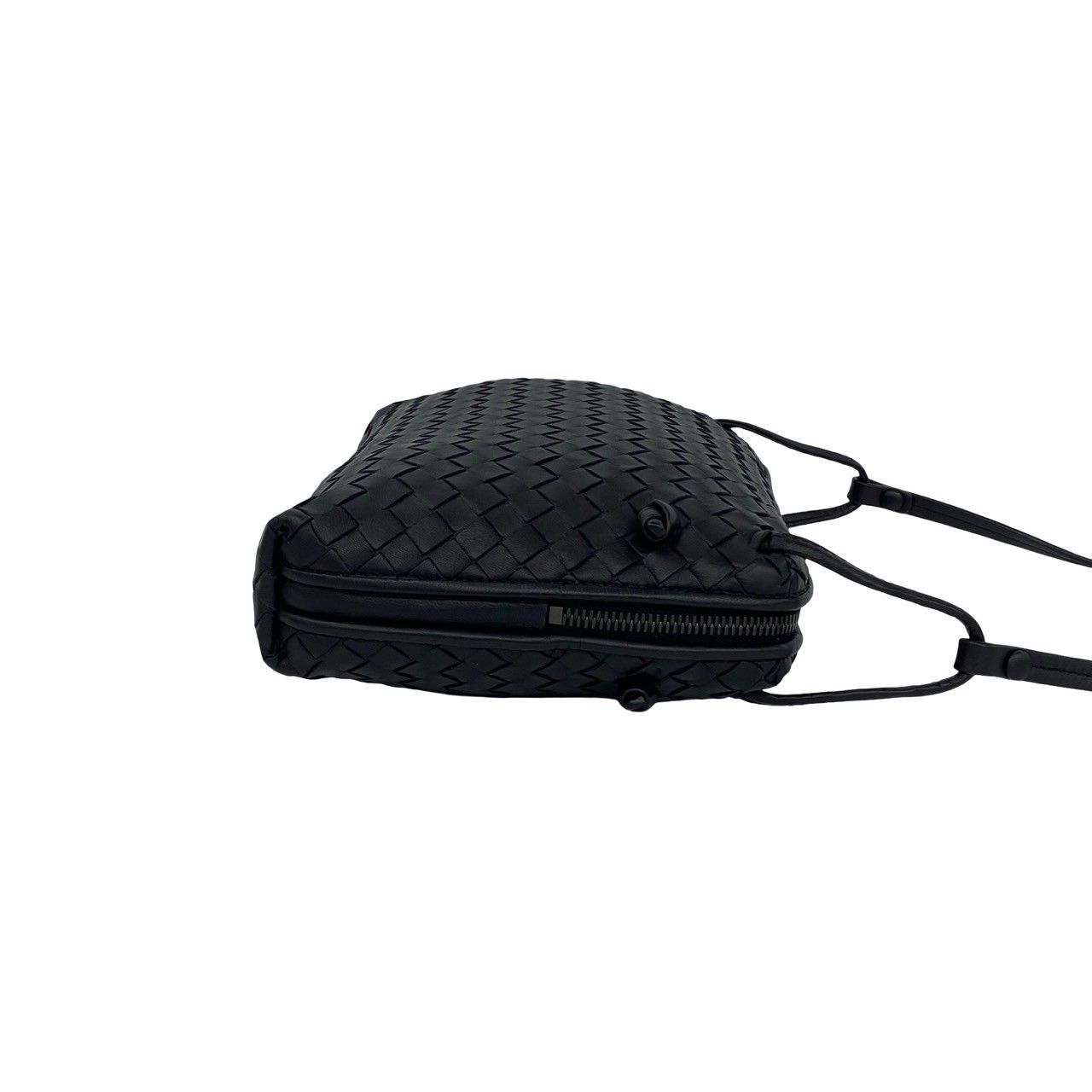 Bottega Veneta Intrecciato Leather Shoulder Bag Pochette Crossbody Dark Navy — view 6