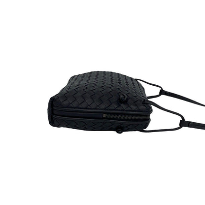 Bottega Veneta Intrecciato Leather Shoulder Bag Pochette Crossbody Dark Navy — view 6