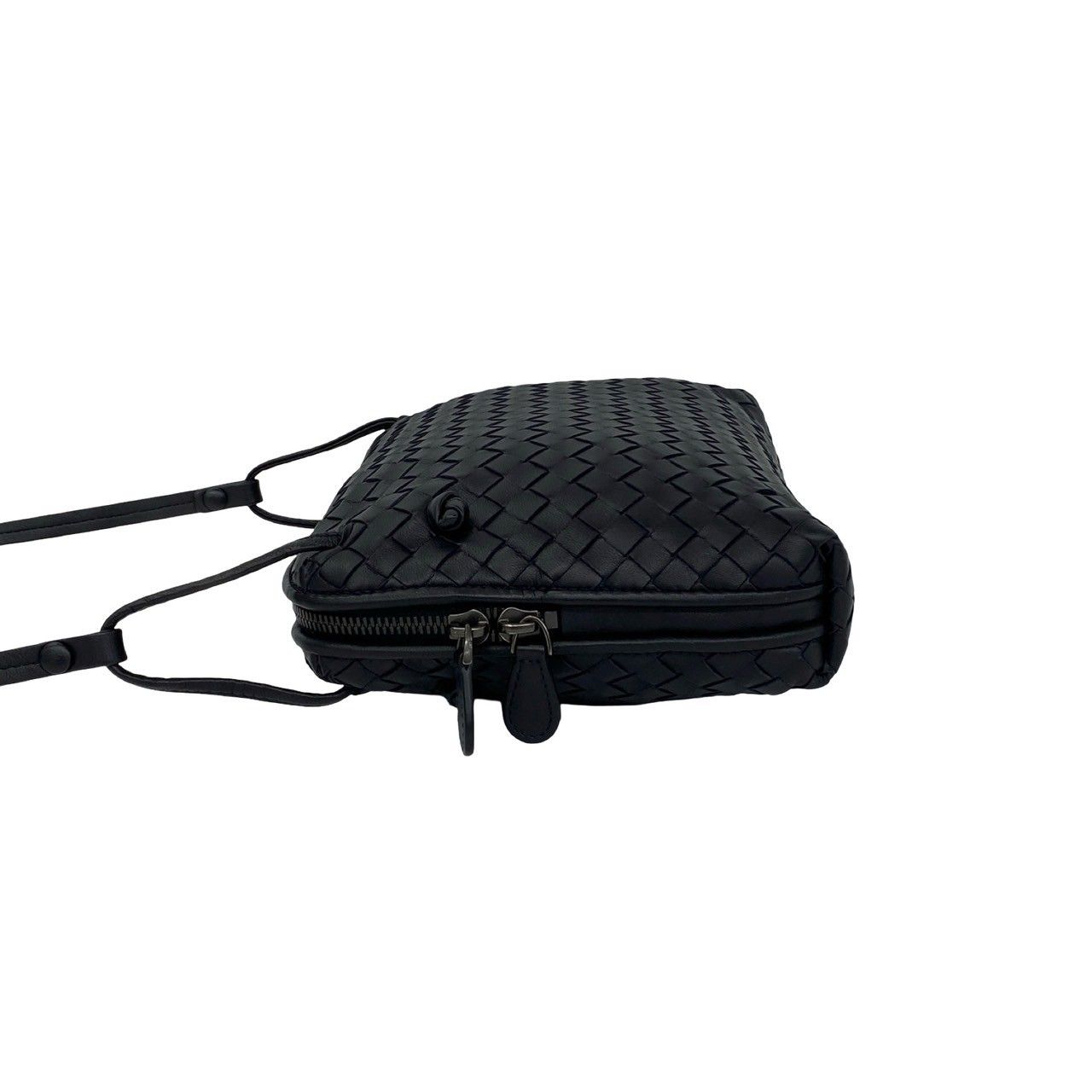 Bottega Veneta Intrecciato Leather Shoulder Bag Pochette Crossbody Dark Navy — view 5