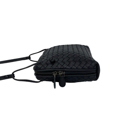 Bottega Veneta Intrecciato Leather Shoulder Bag Pochette Crossbody Dark Navy — view 5