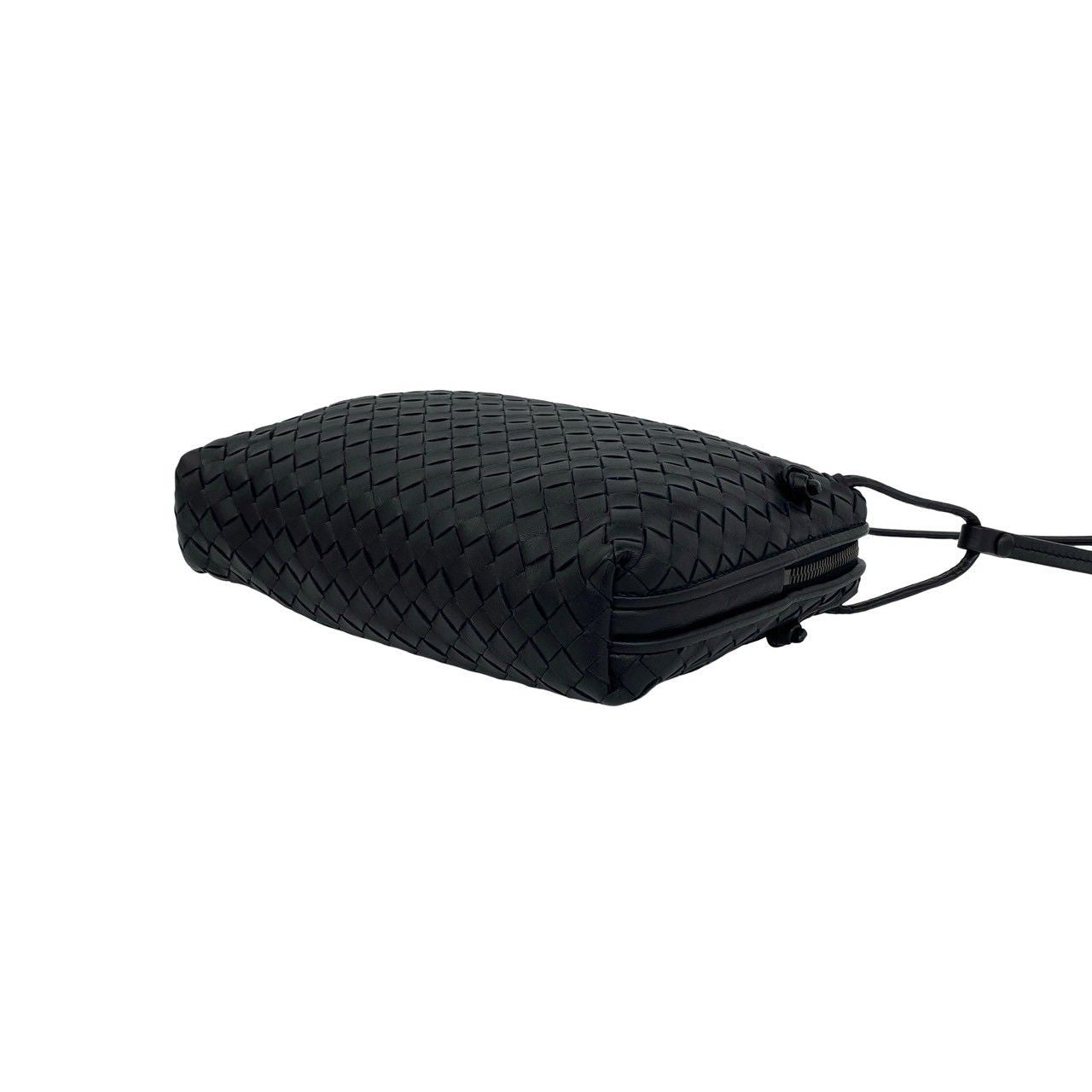 Bottega Veneta Intrecciato Leather Shoulder Bag Pochette Crossbody Dark Navy — view 8