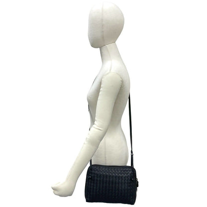 Bottega Veneta Intrecciato Leather Shoulder Bag Pochette Crossbody Dark Navy — view 2