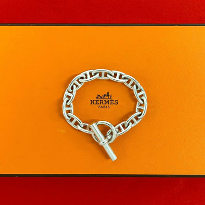 Hermes Chaine D'ancre GM 13 Pieces 925 Sterling Silver Bracelet Chain