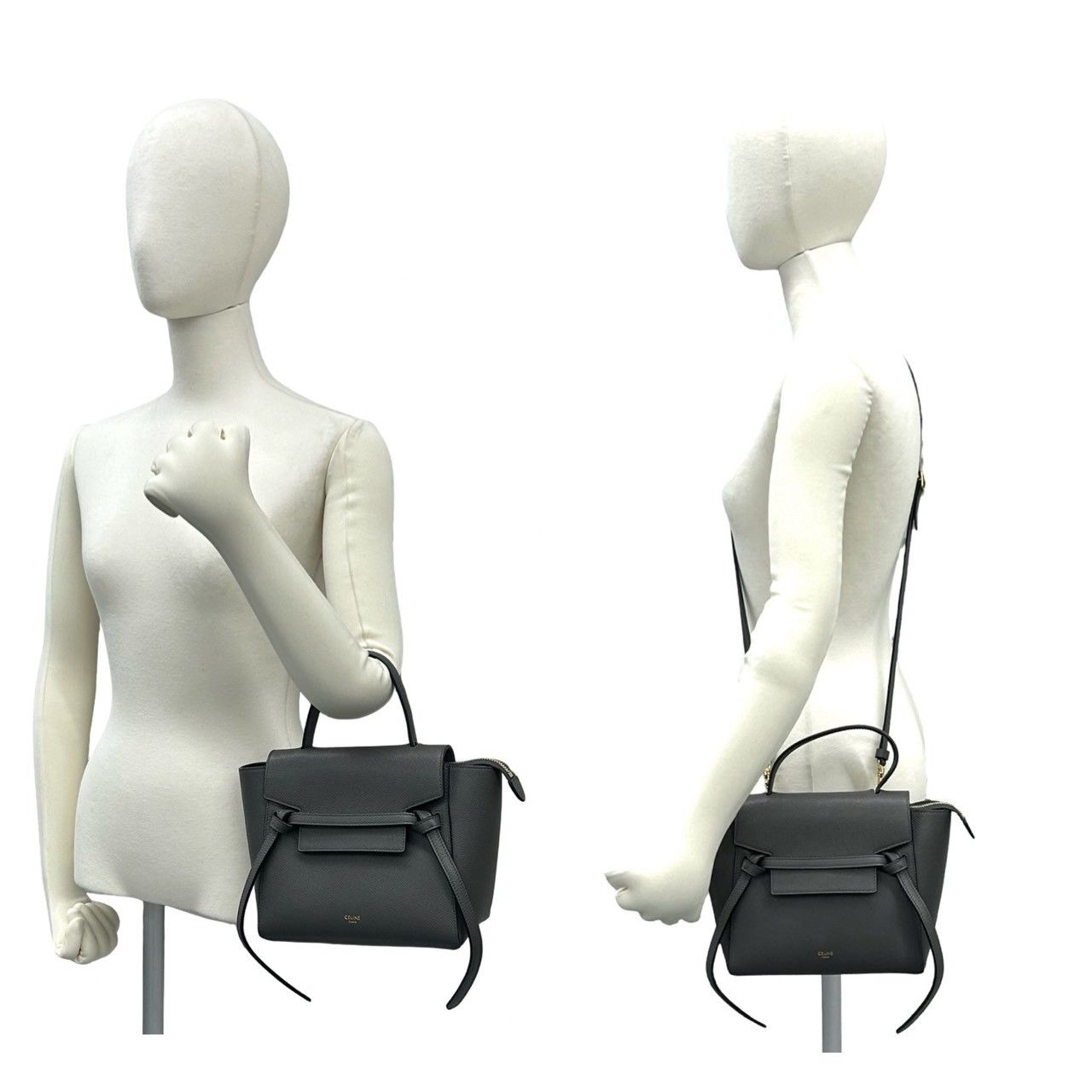 Celine Belt Bag Nano Leather 2-Way Mini Tote Gray — view 2