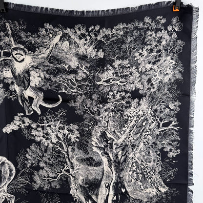 Dior le Scarf Navy Silk Vintage — view 4