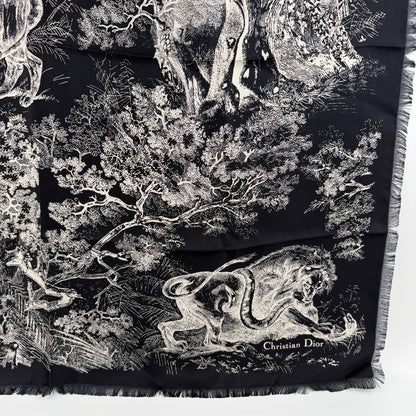 Dior le Scarf Navy Silk Vintage — view 6