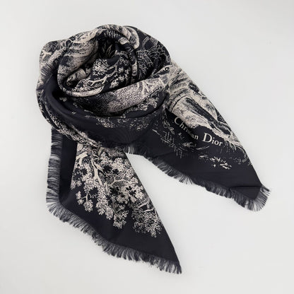 Dior le Scarf Navy Silk Vintage — view 2