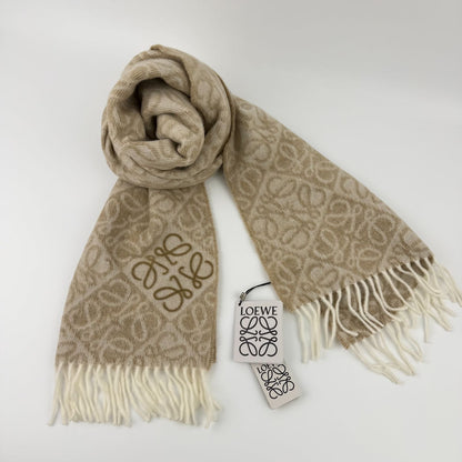 Loewe Anagram Beige le Cashmere Vintage Scarf